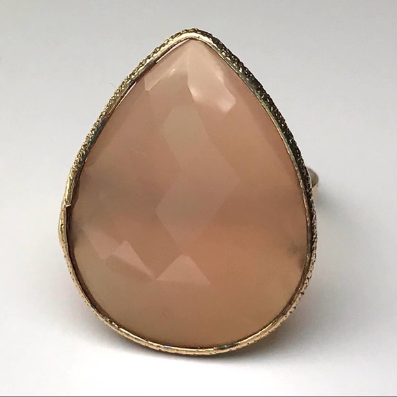 Jacmel Mauritius 925 Gold Tone Sterling Silver Semi Precious Faceted Size 8 - Picture 5 of 15